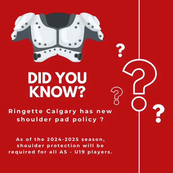 Calgary Ringette and Northwest Ringette mandate shoulder pads